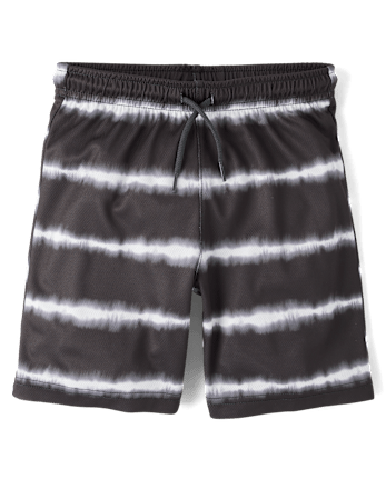 Boys Quick Dry Striped Lined Mesh Active Shorts