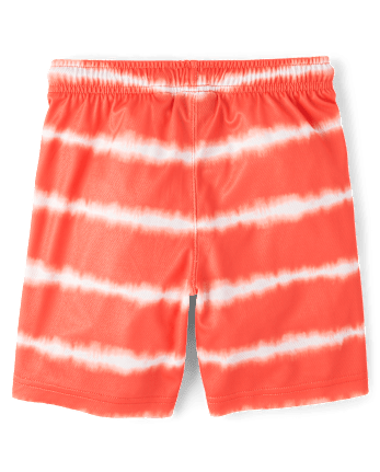 Short de sport rayé doublé en mesh à séchage rapide pour garçon