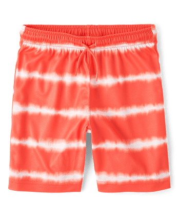 Short de sport rayé doublé en mesh à séchage rapide pour garçon