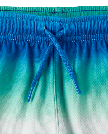 Short de sport rayé doublé en mesh à séchage rapide pour garçon