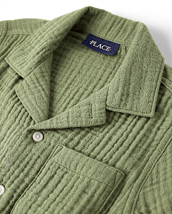 Boys Gauze Button Up Shirt