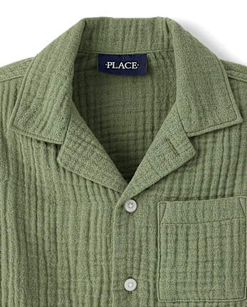 Boys Gauze Button Up Shirt