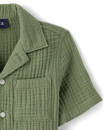 Boys Gauze Button Up Shirt