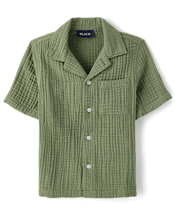 Boys Gauze Button Up Shirt
