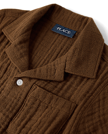 Boys Gauze Button Up Shirt