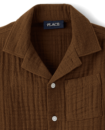 Boys Gauze Button Up Shirt