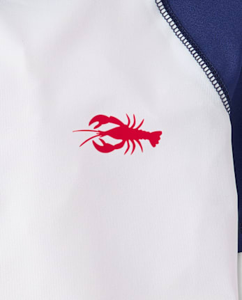 Boys Lobster Rashguard Swimsuit