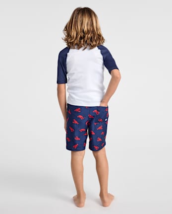 Boys Lobster Rashguard Swimsuit
