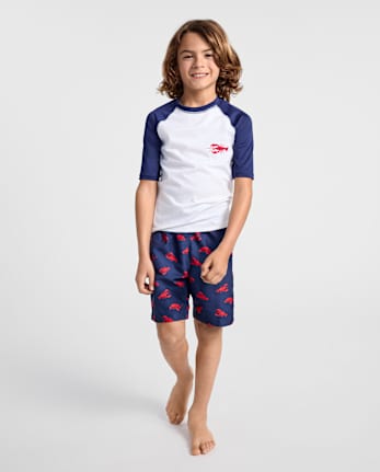 Boys Lobster Rashguard Swimsuit