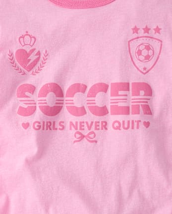 Girls Soccer Relaxed Graphic Ringer Tee