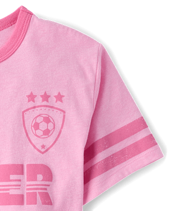 Girls Soccer Relaxed Graphic Ringer Tee