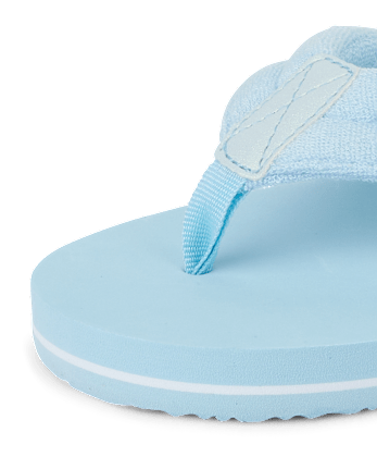 Girls Cherry Stud Terry Cloth Flip Flops