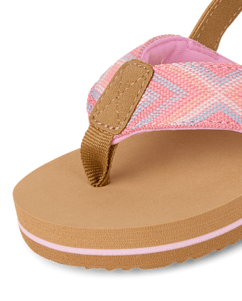 Toddler Girls Embroidered Flip Flops
