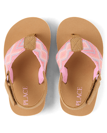 Toddler Girls Embroidered Flip Flops