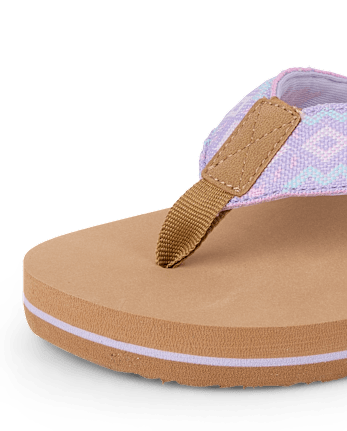 Girls Embroidered Flip Flops