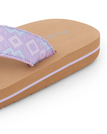 Girls Embroidered Flip Flops