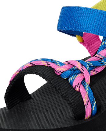 Girls Colorblock Cord Webbed Platform Sandals