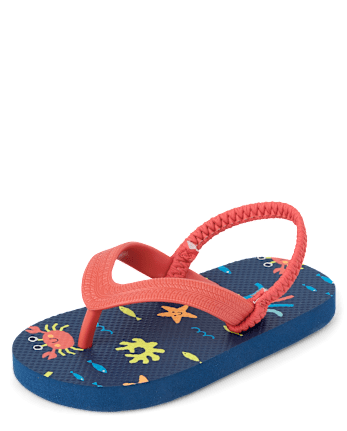 Toddler Boys Sea Creature Flip Flops