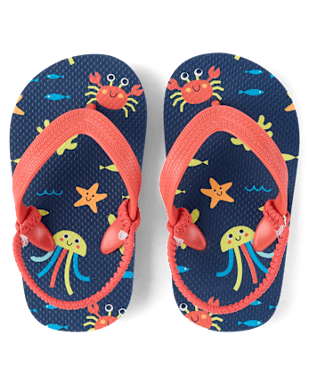 Toddler Boys Sea Creature Flip Flops