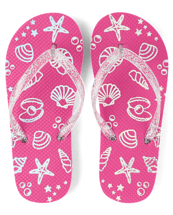 Tongs holographiques coquillage pour filles