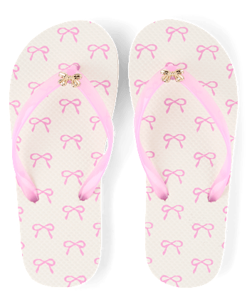 Girls Bow Stud Flip Flops