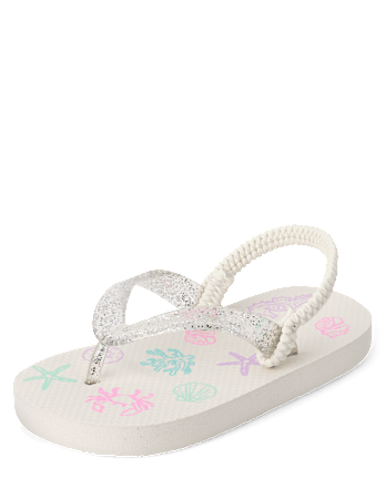 Tongs coquillage pour petites filles