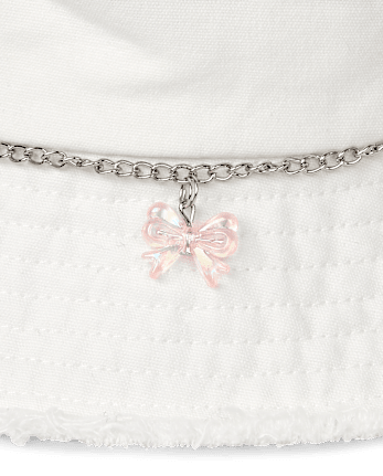 Bob en jean effiloché avec nœud pour fille