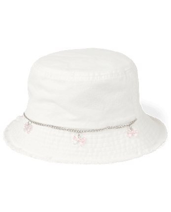 Bob en jean effiloché avec nœud pour fille