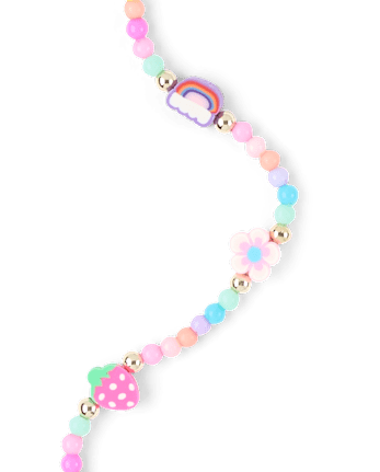 Chaîne de lunettes de soleil à perles avec visage souriant pour filles