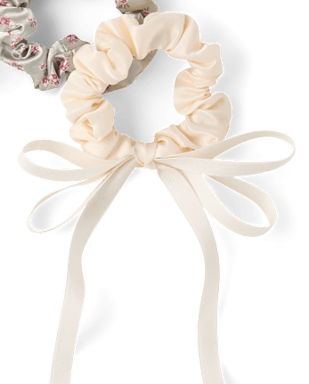 Girls Bow Satin Hair Scrunchie 4-Pack