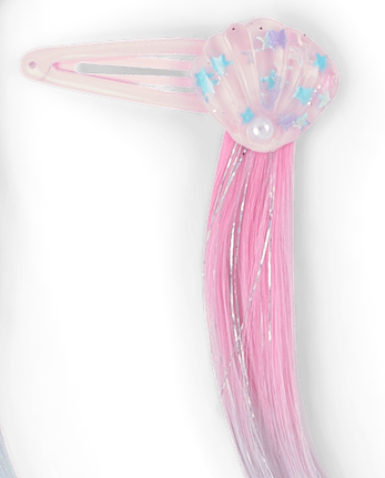 Girls Seashell Hair Extension Hair Clip 4-Pack