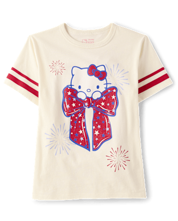 Girls Hello Kitty® Glitter Bow Relaxed Graphic Tee
