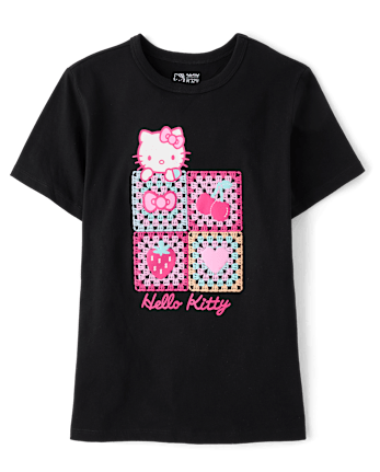 Girls Hello Kitty® Puff Print Crochet Relaxed Graphic Tee
