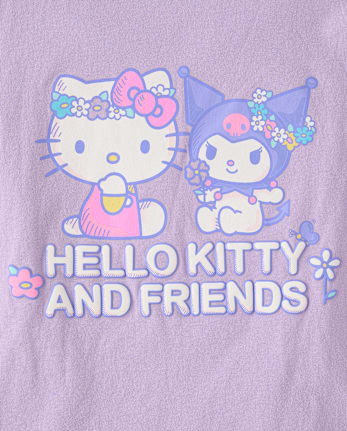 Girls Hello Kitty® And Friends Puff Print Front And Back Relaxed Graphic Tee