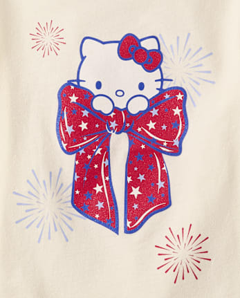 Toddler Girls Hello KittyÂ® Glitter Bow Relaxed Graphic Tee