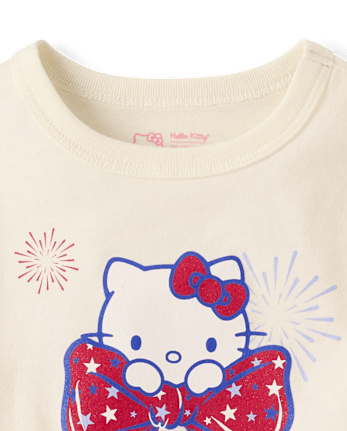 Toddler Girls Hello KittyÂ® Glitter Bow Relaxed Graphic Tee