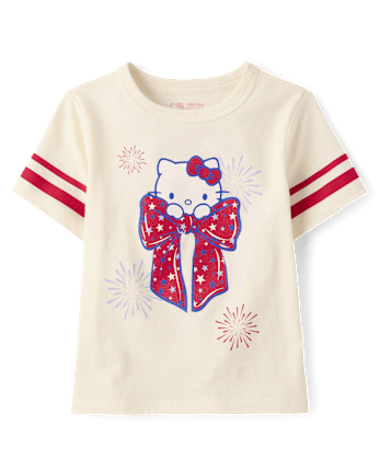 Toddler Girls Hello KittyÂ® Glitter Bow Relaxed Graphic Tee