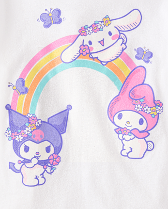 Girls Hello Kitty® And Friends Glitter Rainbow Graphic Tee