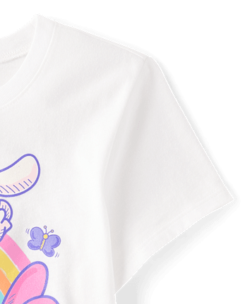 T-shirt graphique Hello Kitty® et ses amis à paillettes arc-en-ciel pour filles
