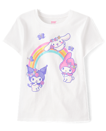 Girls Hello Kitty® And Friends Glitter Rainbow Graphic Tee