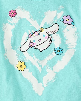 Girls Cinnamorollâ¢ Puff Print Heart Graphic Tee