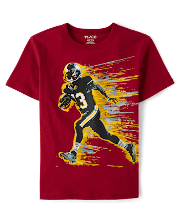 Boys Football Player Graphic Tee