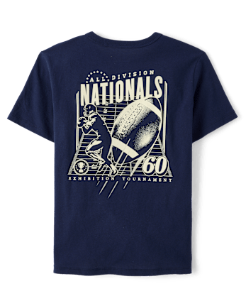 Boys National Football Front And Back Graphic Tee