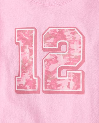 T-shirt graphique Camo 12 pour fille