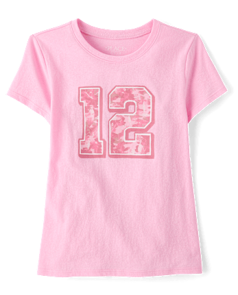 T-shirt graphique Camo 12 pour fille