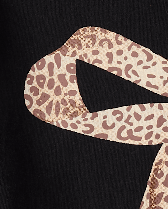 Girls Leopard Bow Graphic Tee
