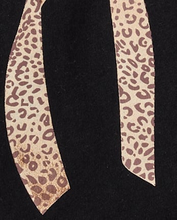 T-shirt graphique à nœud léopard pour bébé et petite fille