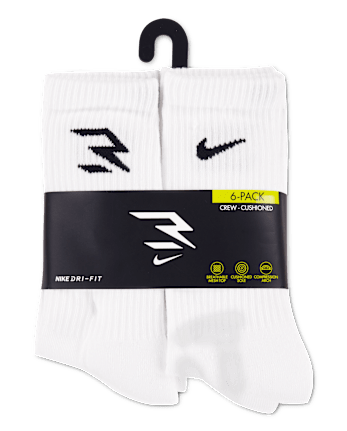 Kids Nike 3BRANDâ¢ by Russell Wilson Dri-FIT Crew Socks 6-Pack