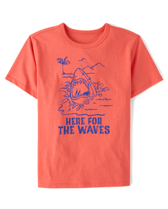 Boys Here For The Waves Graphic Tee