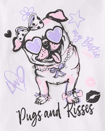 T-shirt graphique pour filles avec un chien